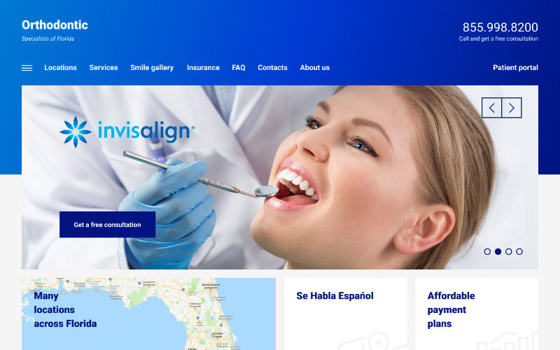 Сайт для сети стоматологических клиник во Флориде
